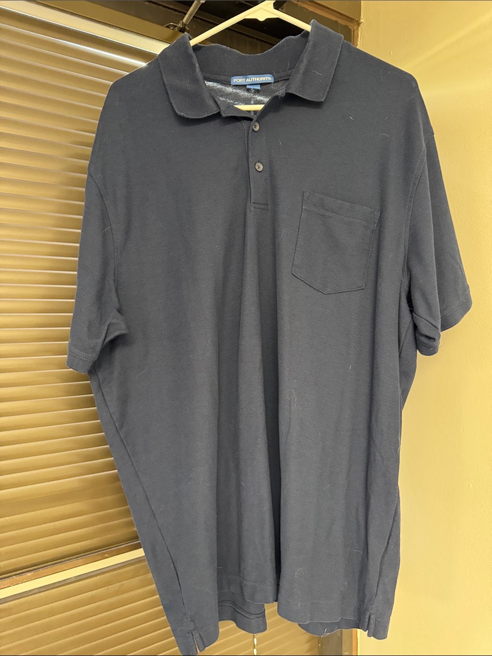 Port Authority Black Short-Sleeve Polo with Chest Pocket